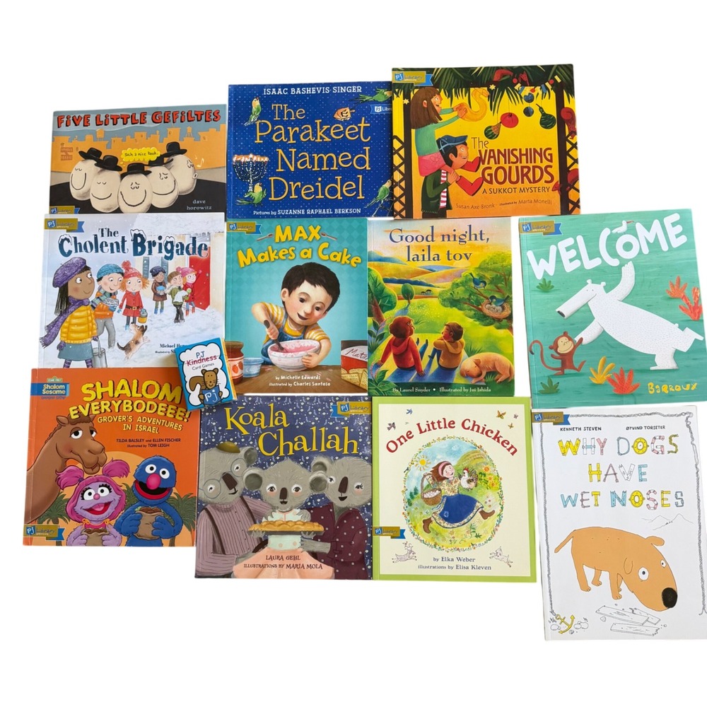PJ Library Jewish Childrens Book Lot 11 Books Sesame Street Koala Challah Games
